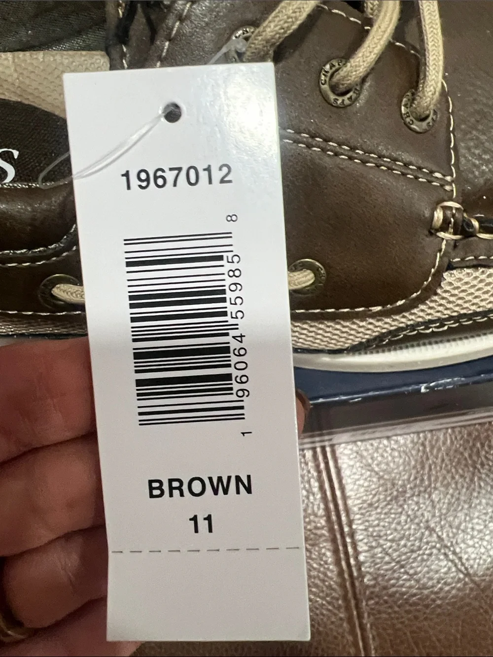 Chaps Brown and Cream Men’s Boat Shoes - Lace-Up Deck Shoes